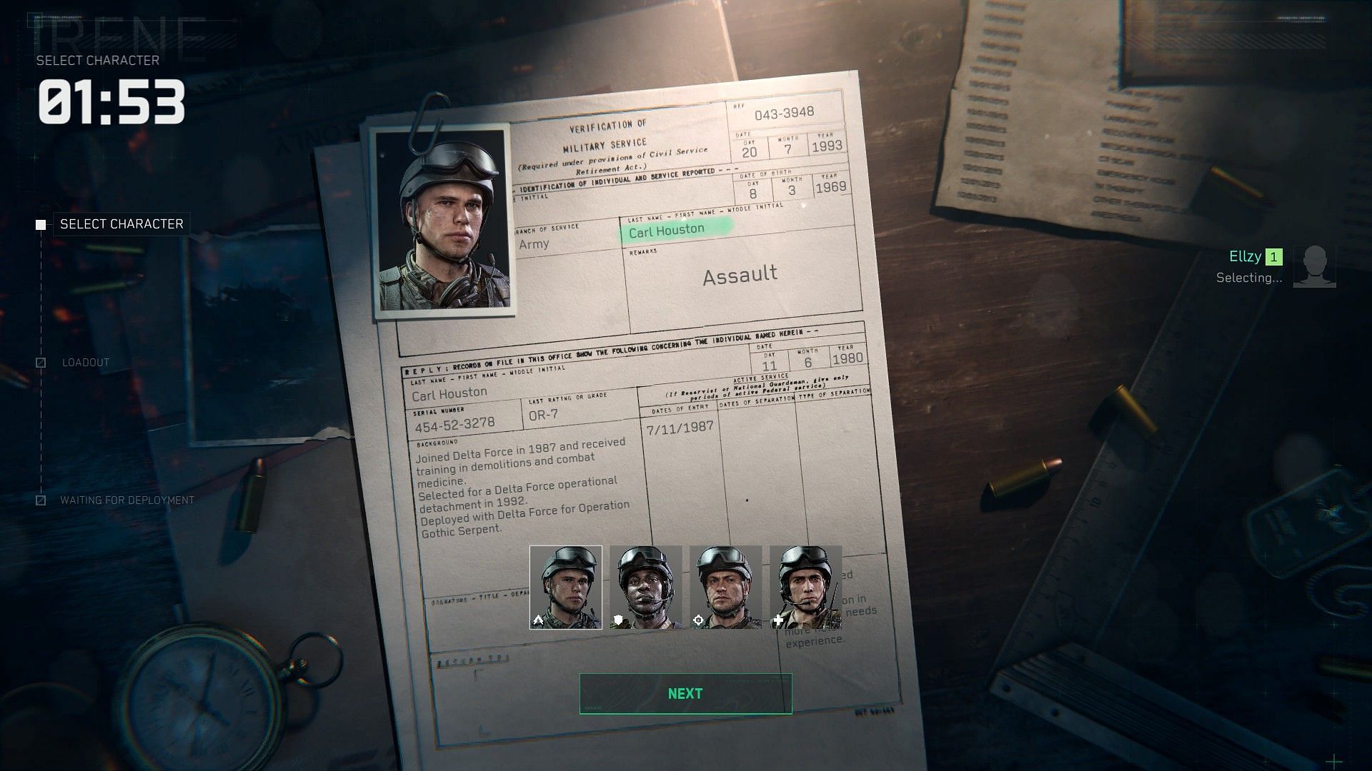 Characters and classes available in Delta Force Black Hawk Down (Image via Sportskeeda Gaming || TiMi Studio Group)