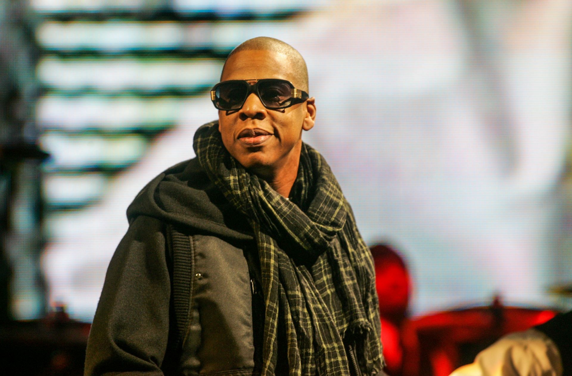 Jay -Z in the 2008 Glastonbury Festival - Source: Getty