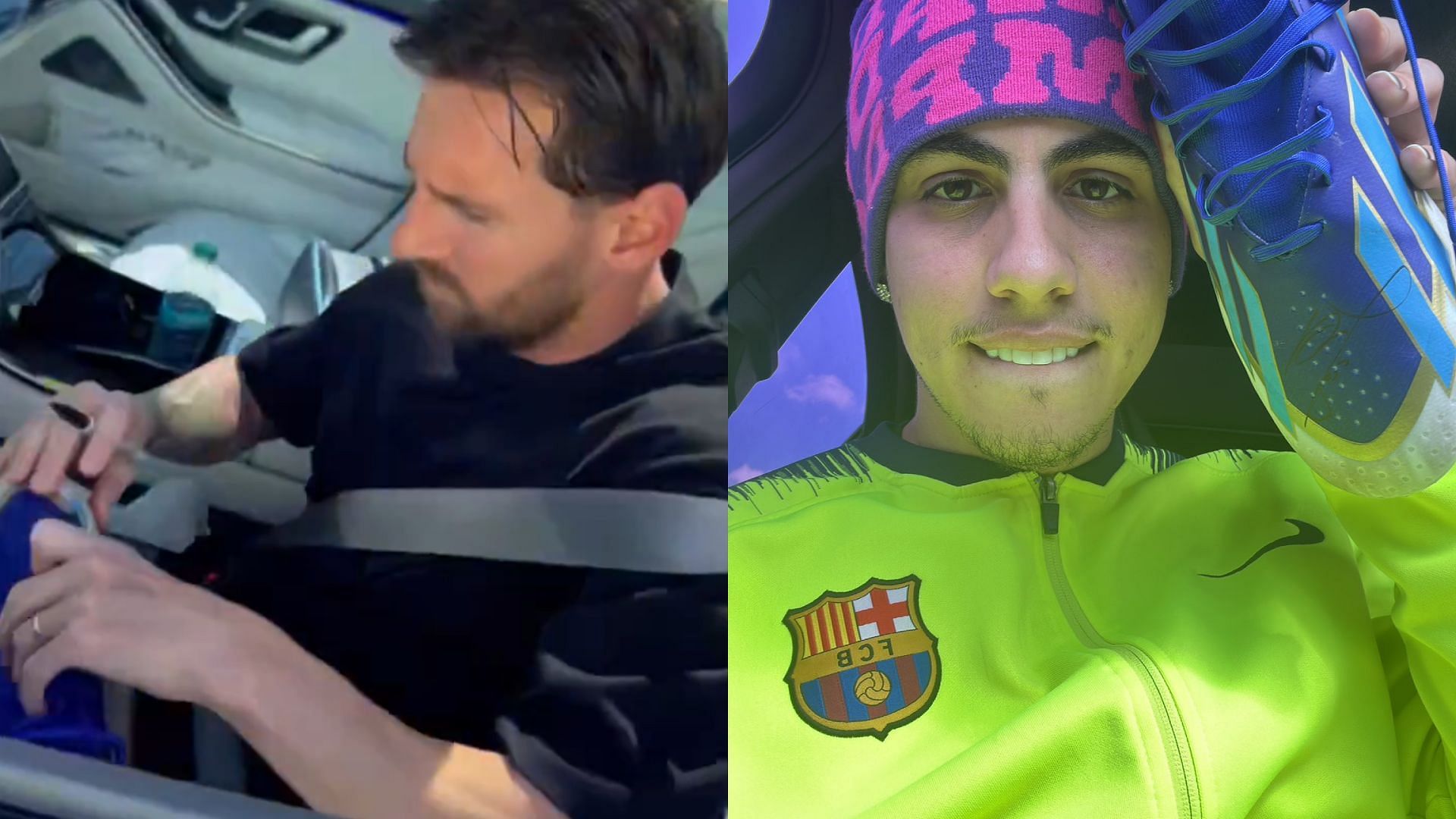 Konvy shared a video on X which depicted Lionel Messi signing his football shoe (Image via @Konvy/X)