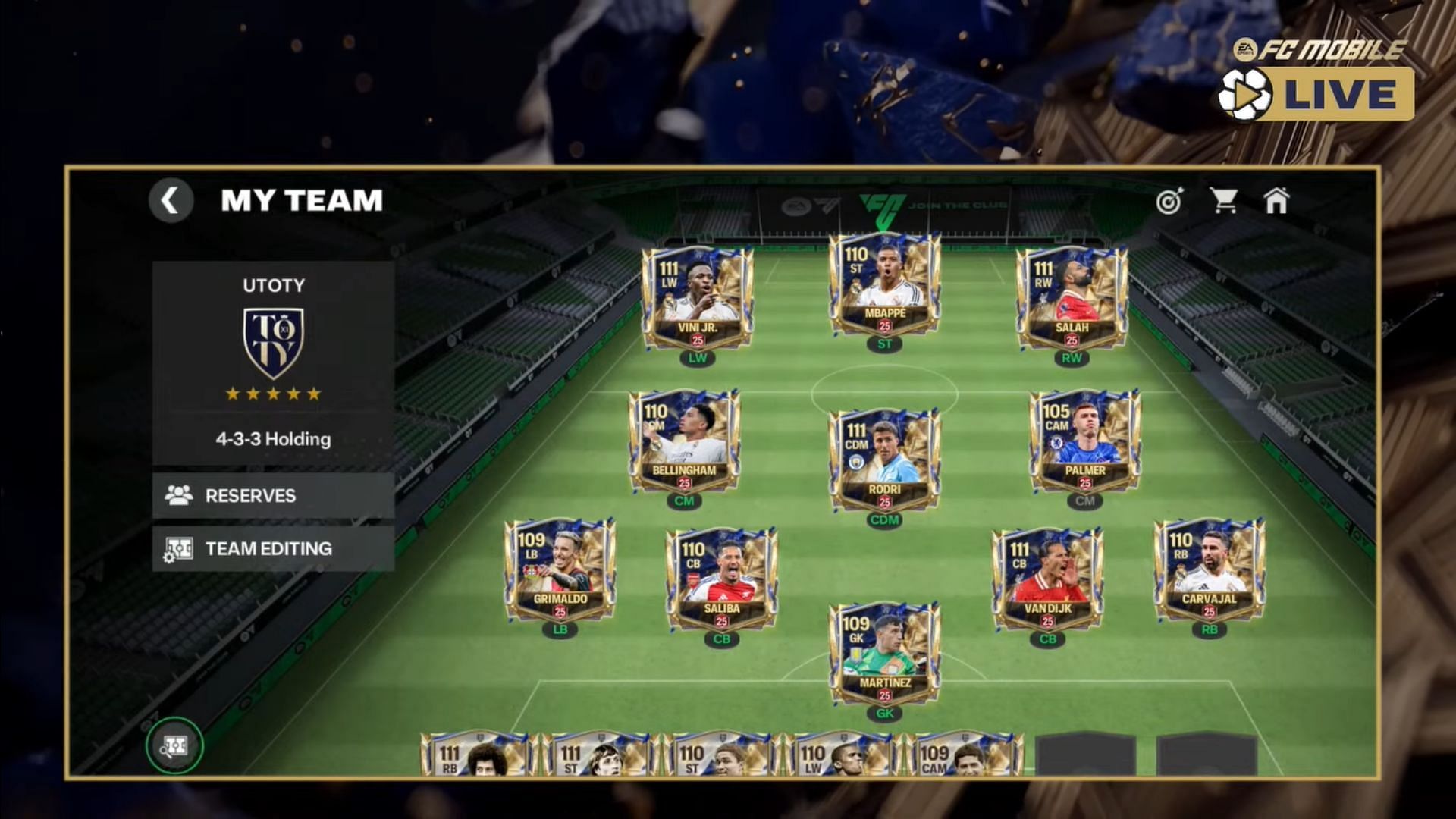 EA FC Mobile UTOTY Scouting Camp squad (Image via EA Sports)