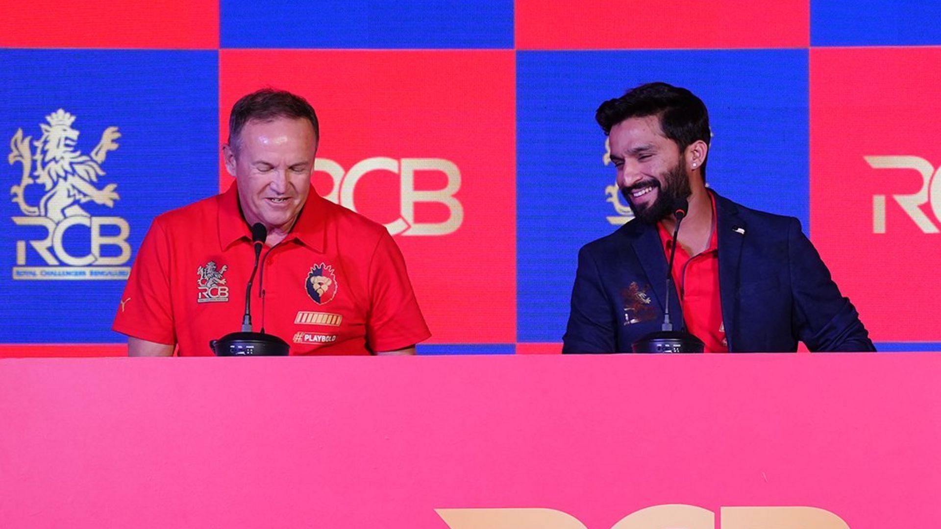 Rajat Patidar with RCB head coach Andy Flower during his appointment as captain ahead of IPL 2025 (Image Credits: RCB/X)