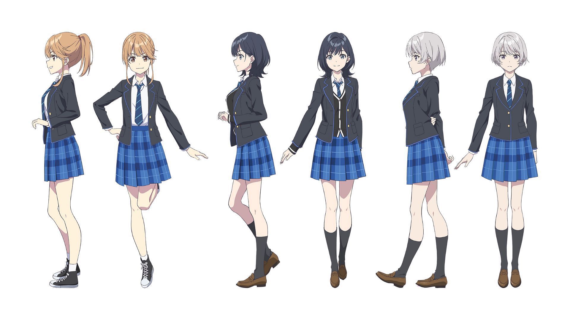 Character Visuals for Yuzuki Nanase, Haru Aomi, and Asuka Nishino (Image via feel.)