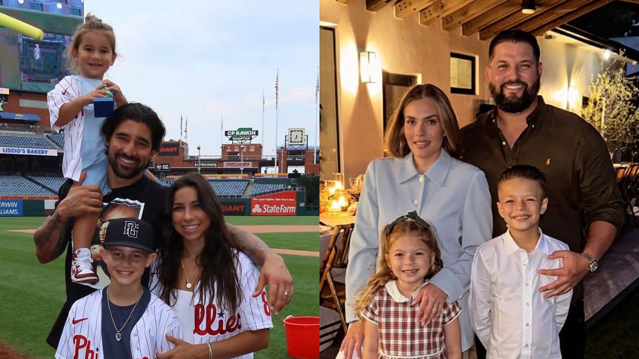 Nick Castellanos and his family (L), Yonder Alonso and his family (R) (Images from - Instagram.com/@jesscastellanosss, Instagram.com/@yonder2323)