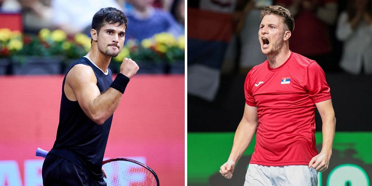 Marcos Giron vs Miomir Kecmanovic is one of the quarterfinal matches at the Delray Beach pen 2025. (Photos: Getty)