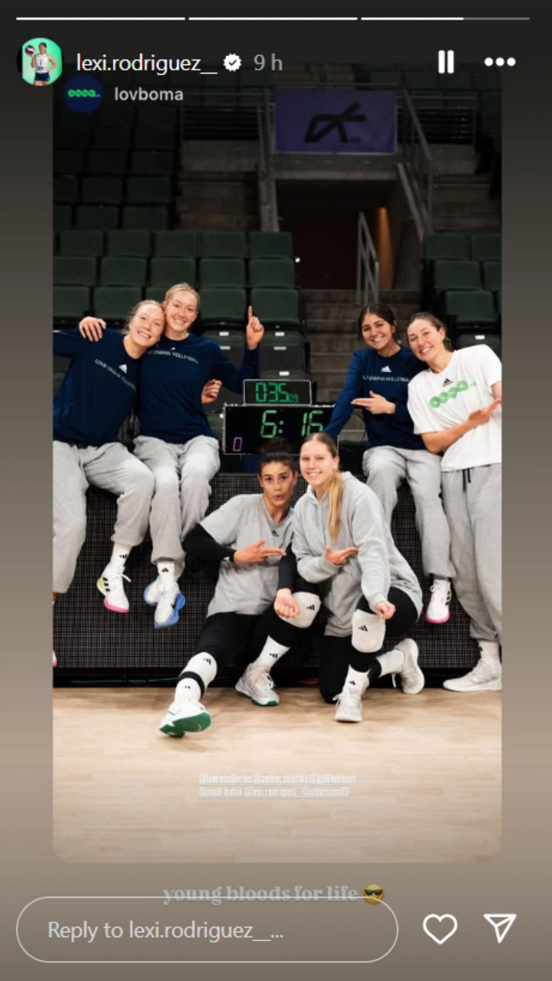 Lexi Rodriguez made her feelings known to Omaha teammates; Instagram - @lexi.rodriguez_