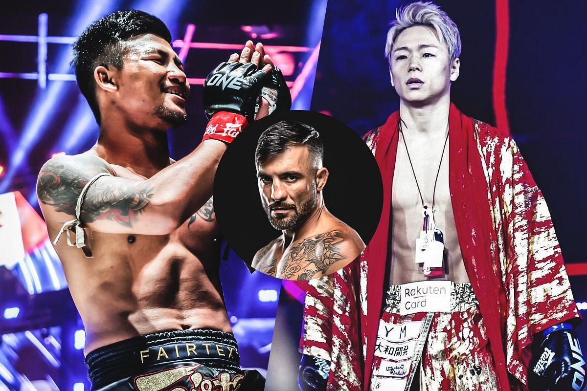 Denis Puric (middle) on Rodtang (L) vs Takeru (R) | Photo by ONE Championship