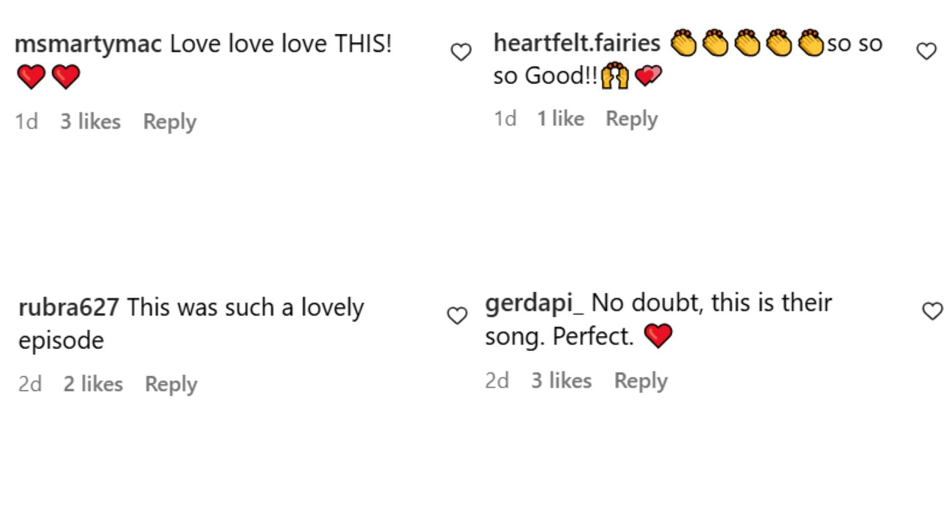 Comments from the fans of When Calls the Heart (Image via Instagram/@suspendersunbuttoned)