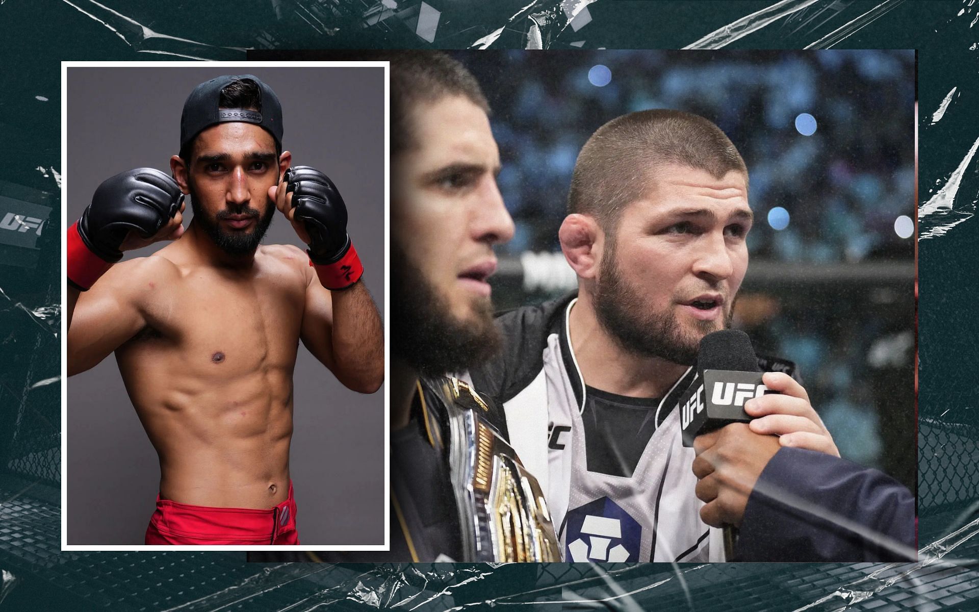 When Anshul Jubli (inset) spoke on submitting Khabib Nurmagomedov (right). [Images courtesy: Getty Images]