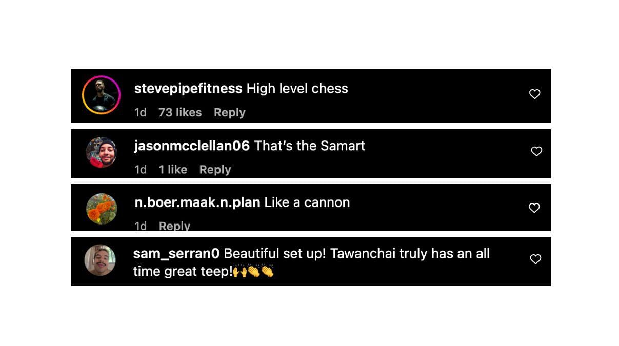 Screenshot of fans&#039; comments. [ONE Championship/Instagram]