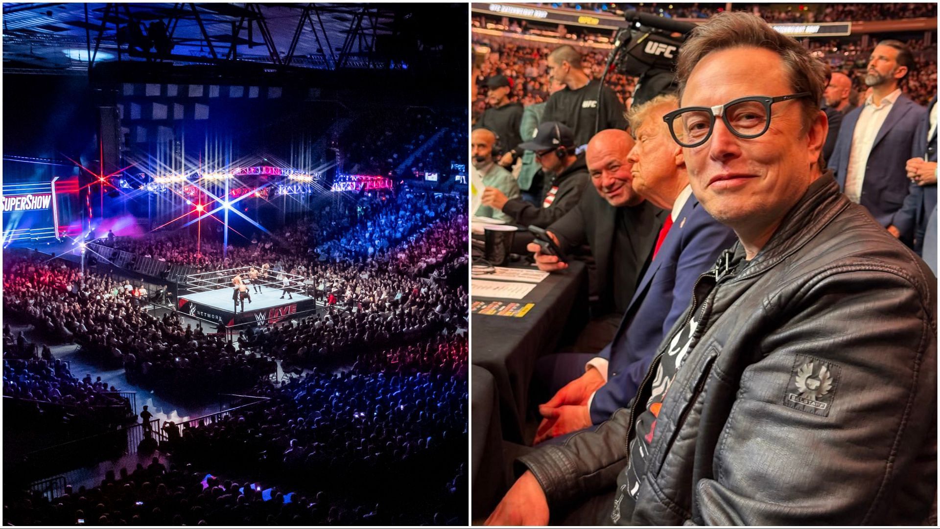 WWE fans at live event, Elon Musk attends UFC event