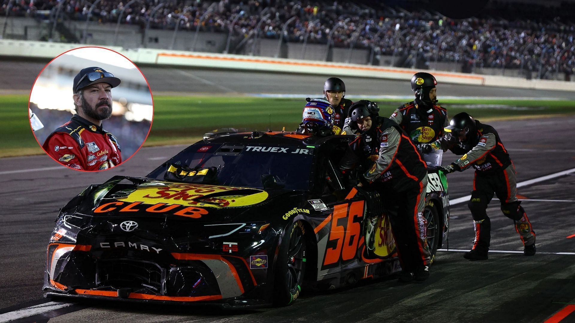 Martin Truex Jr. gets crashed out of the Daytona 500 (Image: Imagn and Getty)