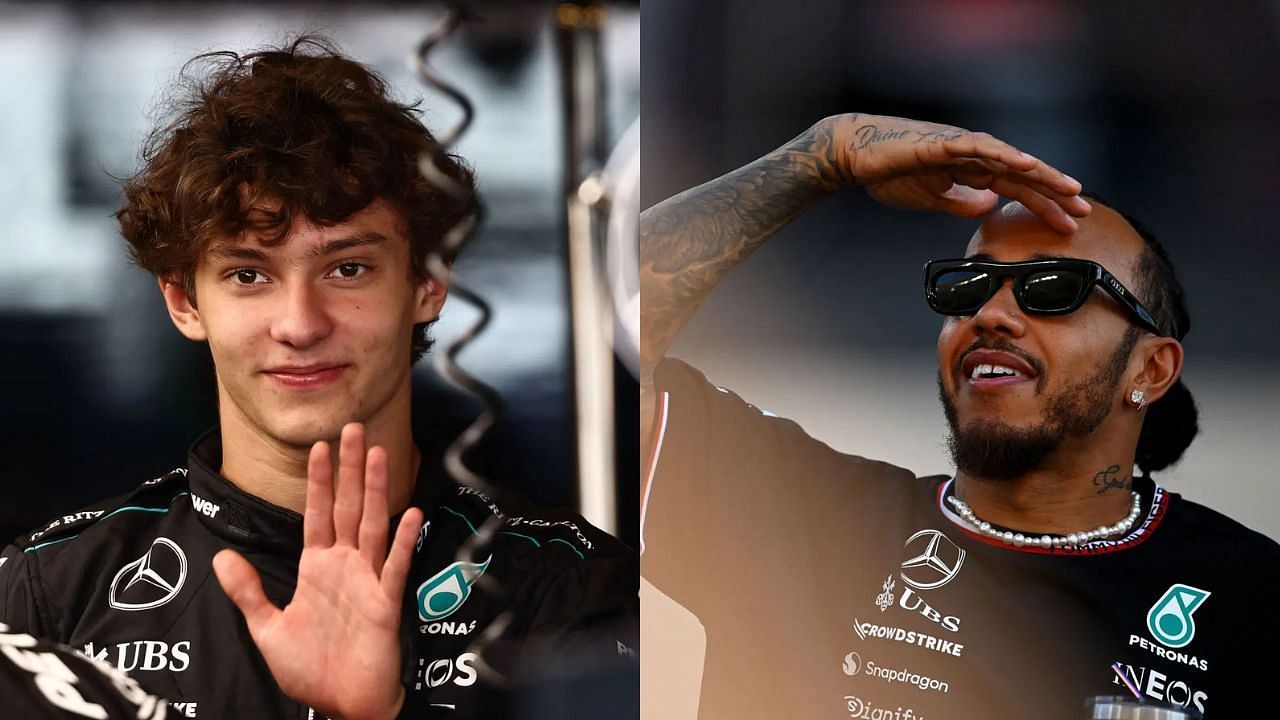 Kimi Antonelli [L] Lewis Hamilton [R] (Image Source: Getty Images)