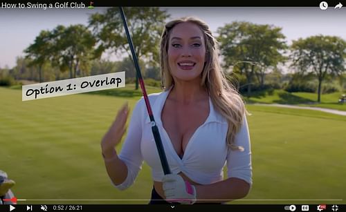 Still from Paige Spiranac's YouTube video, Image Source: YouTube/@Paige Spiranac