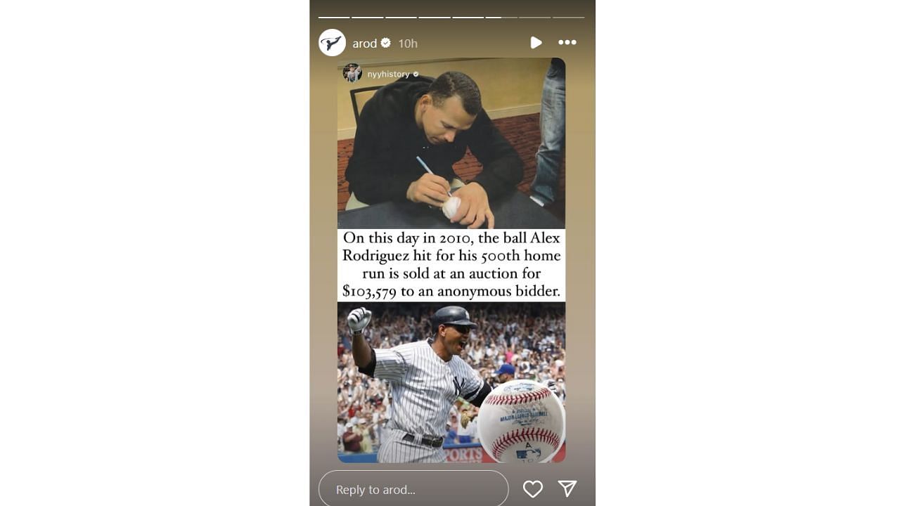 A-Rod&#039;s Instagram story