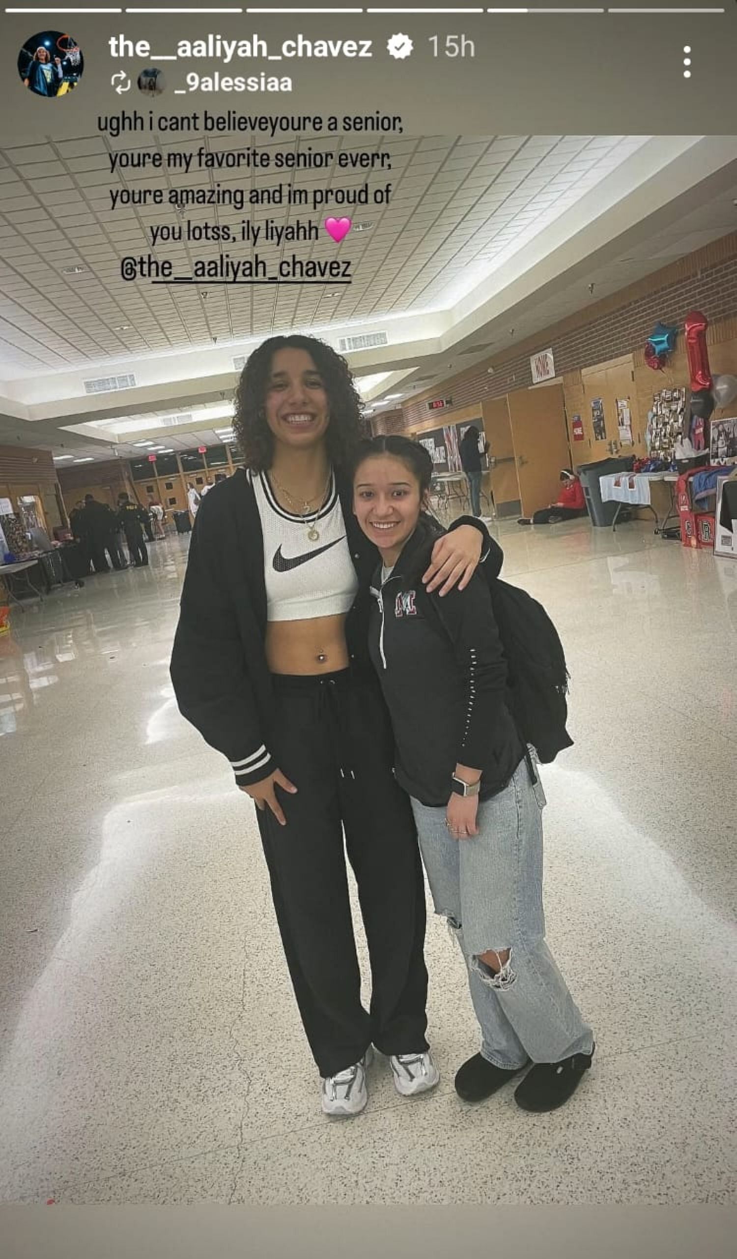 No. 1 WBB prospect Aaliyah Chavez shares glimpses of her senior night in high school (Image: IG/the__aaliyah_chavez