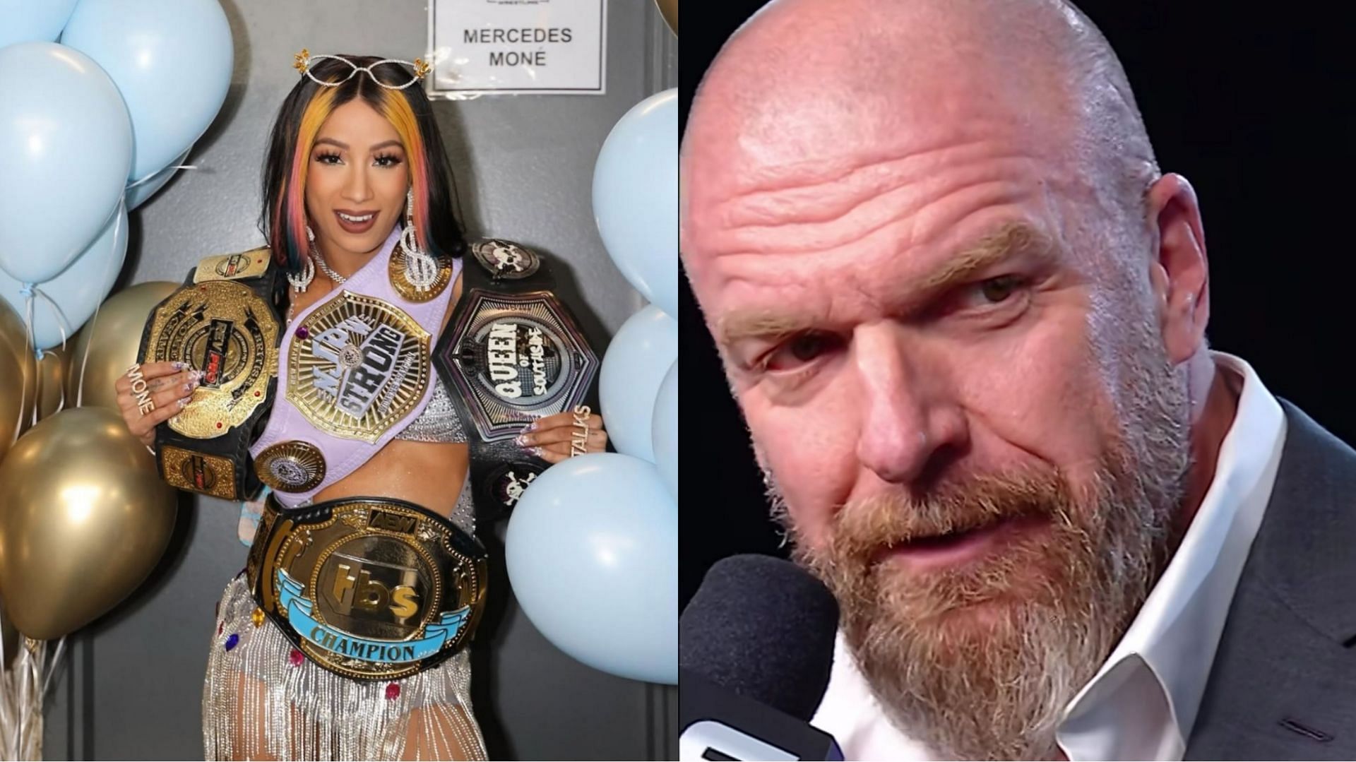 Mercedes Mone (left) and Triple H (right) (Image credits: Mercedes Mone and WWE