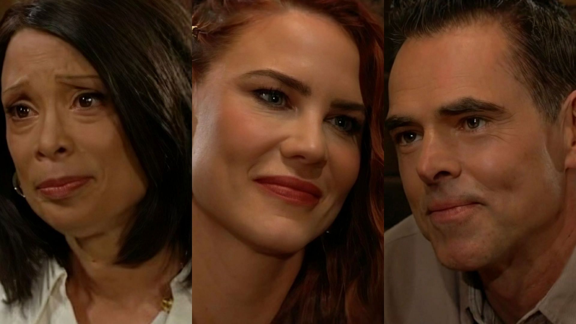 Amy, Sally and Billy in stills from The Young and the Restless (Images via CBS)