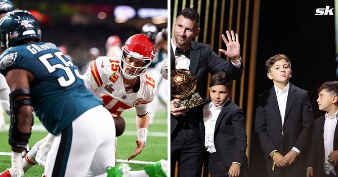 Lionel Messi’s sons divided when it comes to supporting between Chiefs and Eagles as they make preferences clear at Super Bowl