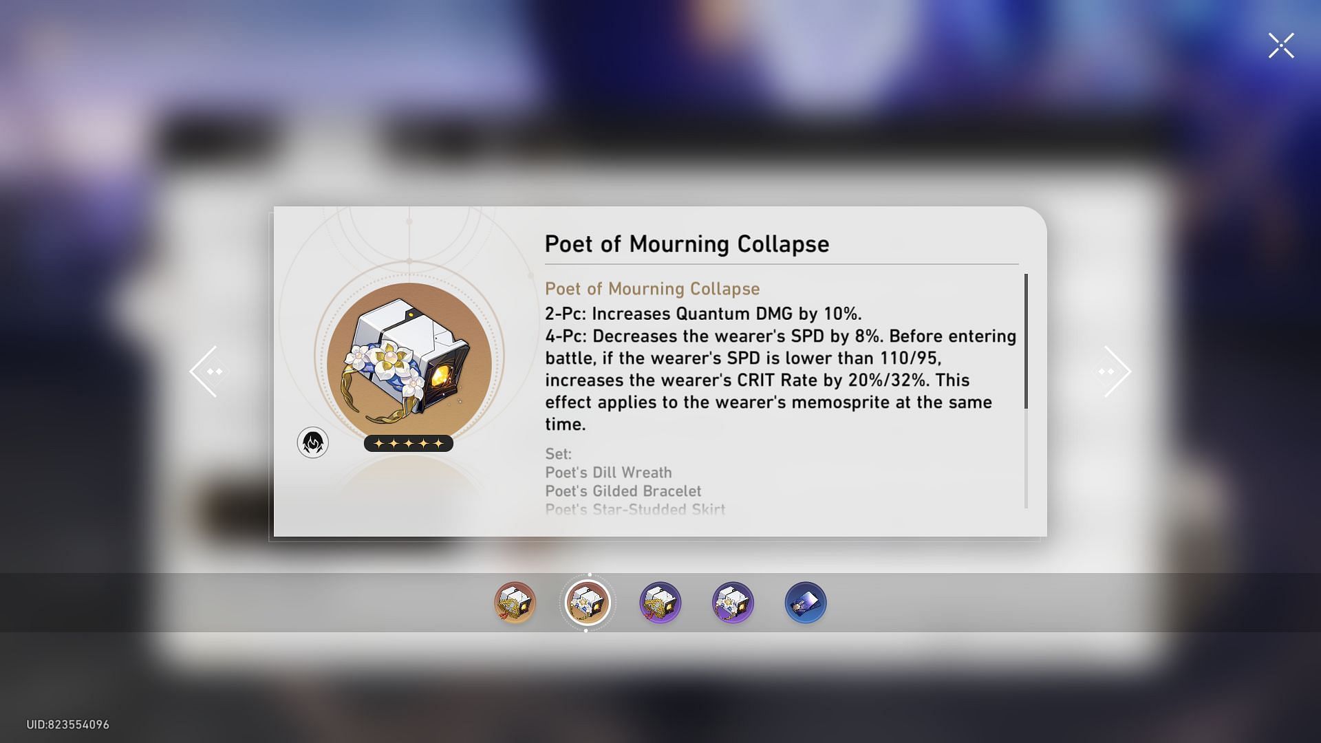 The Poet of Mourning Collapse set (Image via Sportskeeda Gaming/HoYoverse)