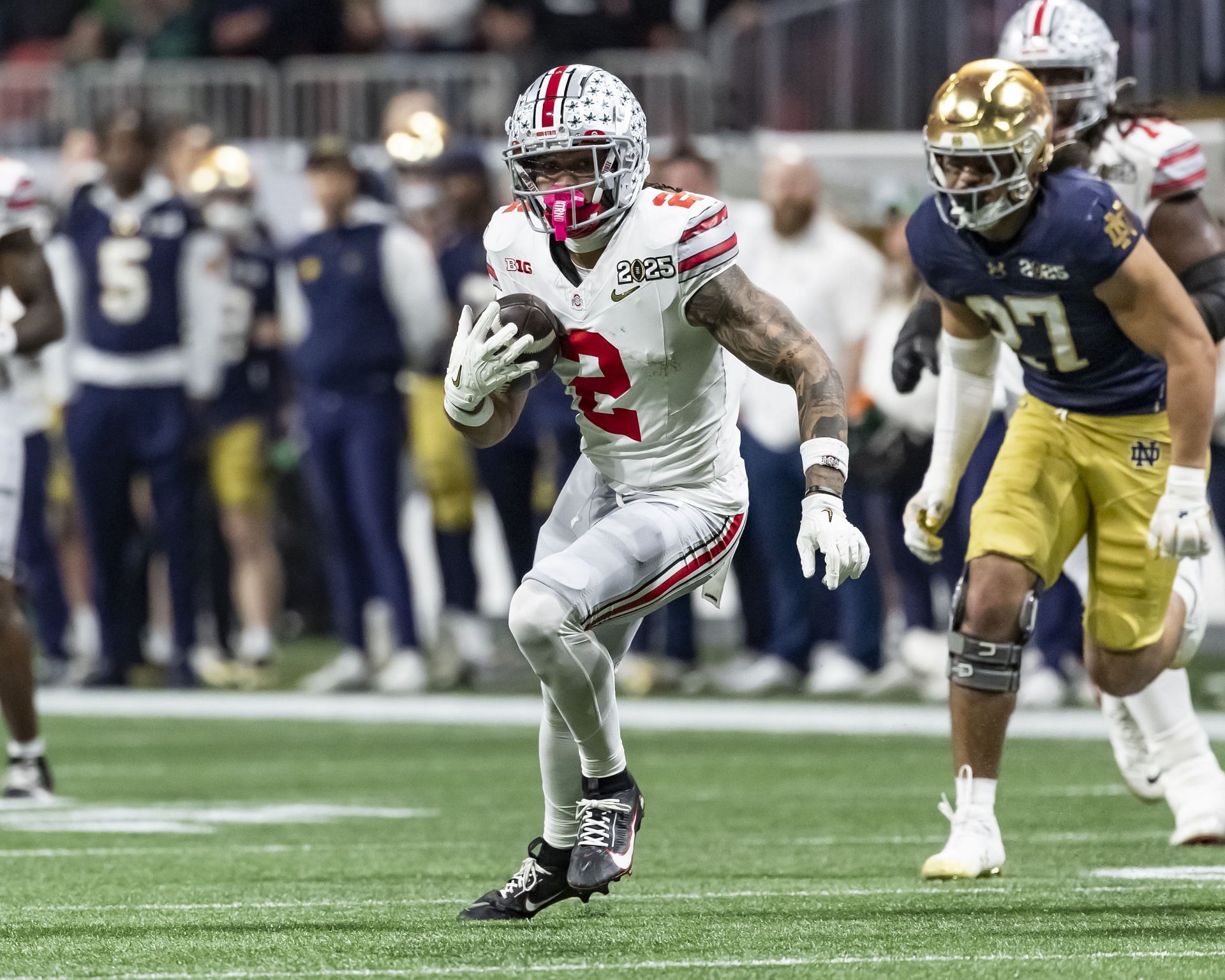 Emeka Egbuka at 2025 CFP National Championship Presented by AT&amp;T- Ohio State v Notre Dame - Source: Getty