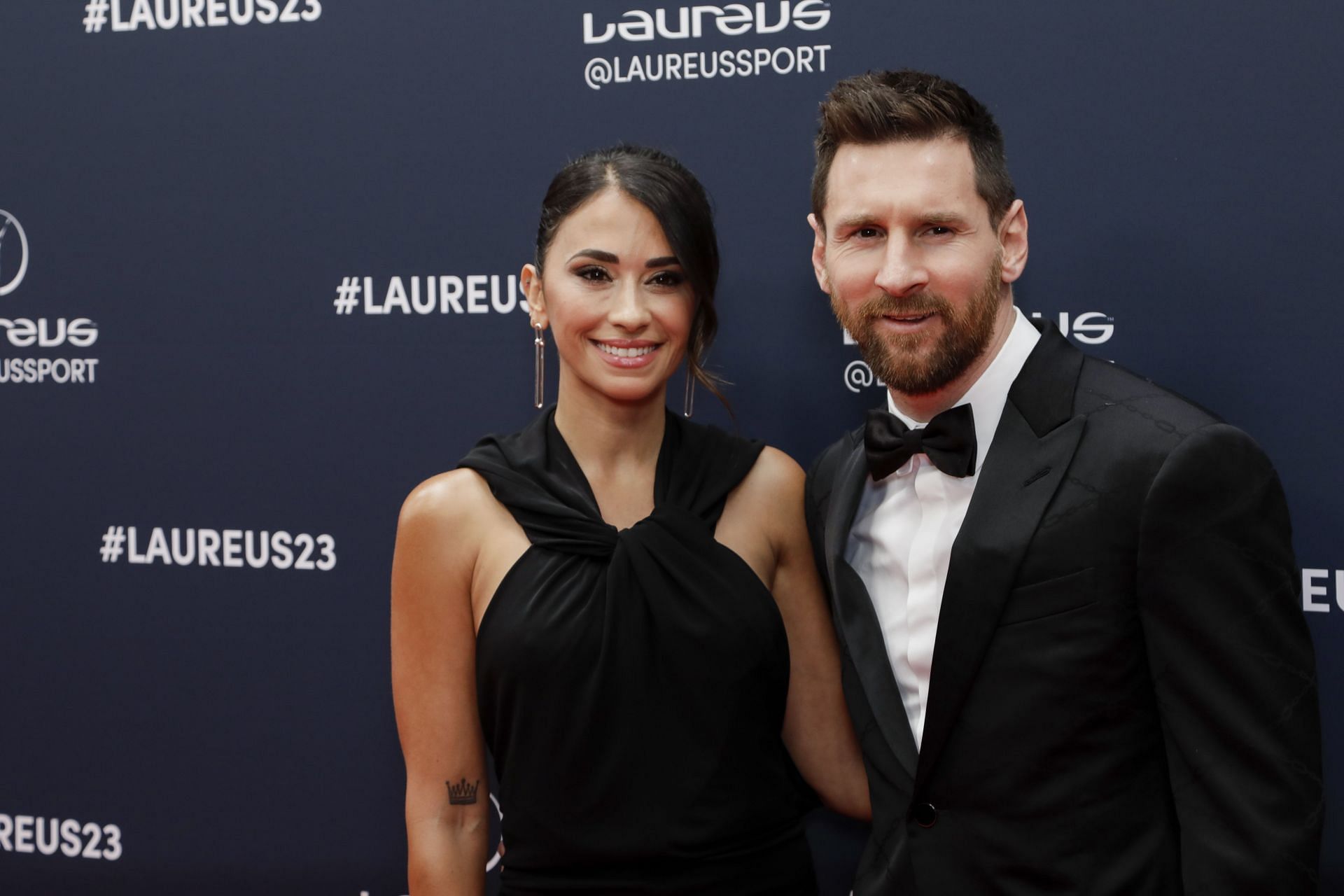 Antonela Roccuzzo and Lionel Messi (L to R) - Source: Getty