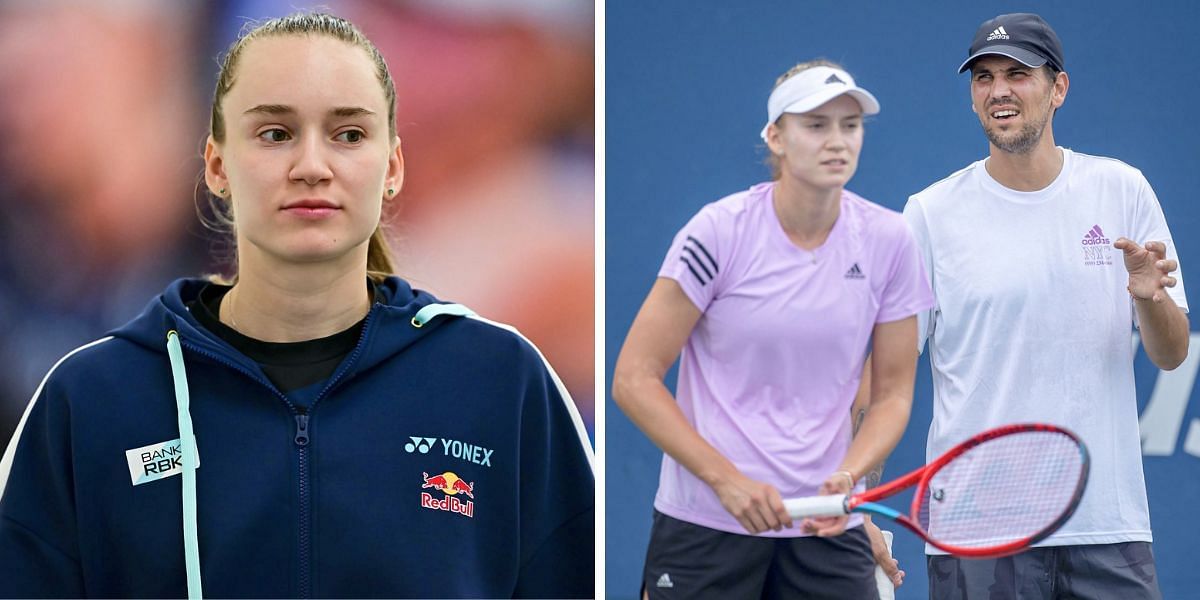 Elena Rybakina (L) with Stefano Vukov (R) [Image Source: Getty Images]