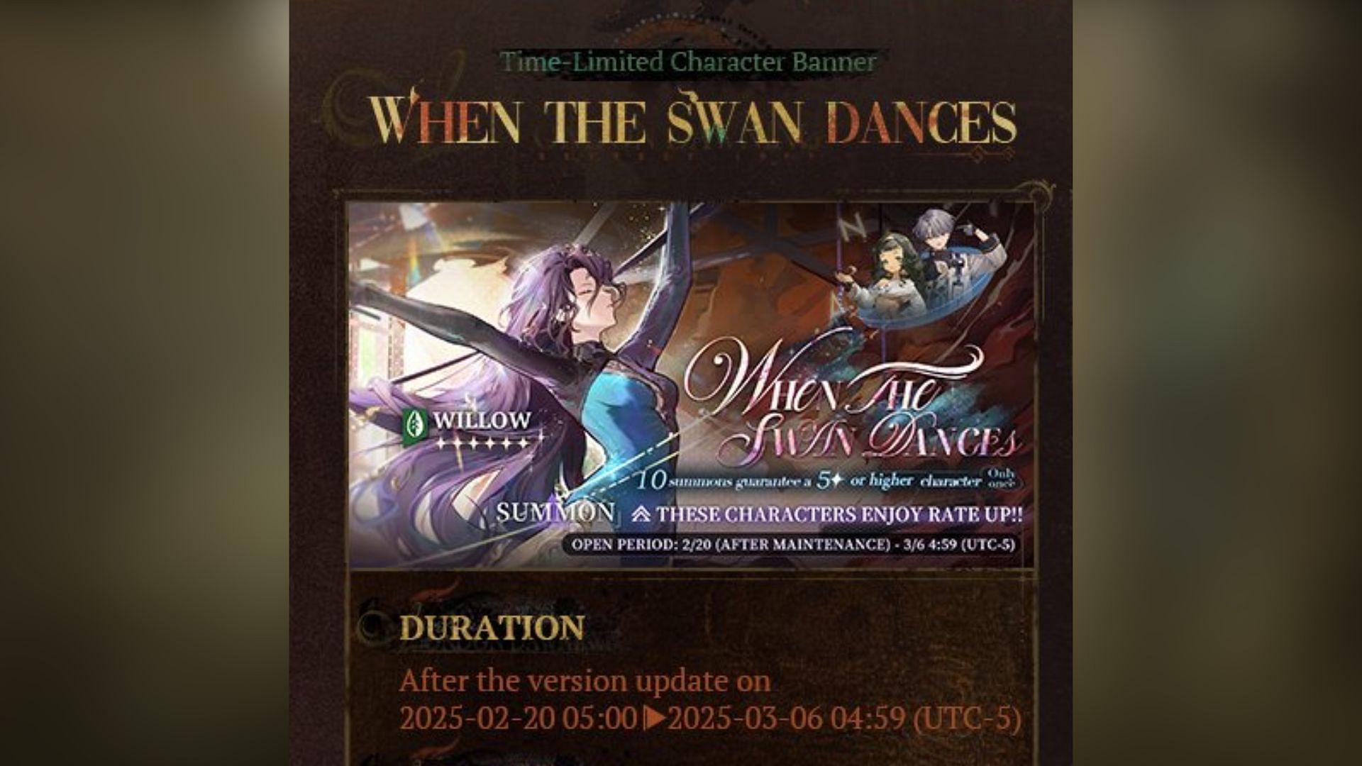 When the Swan Dances banner (Image via Bluepoch)