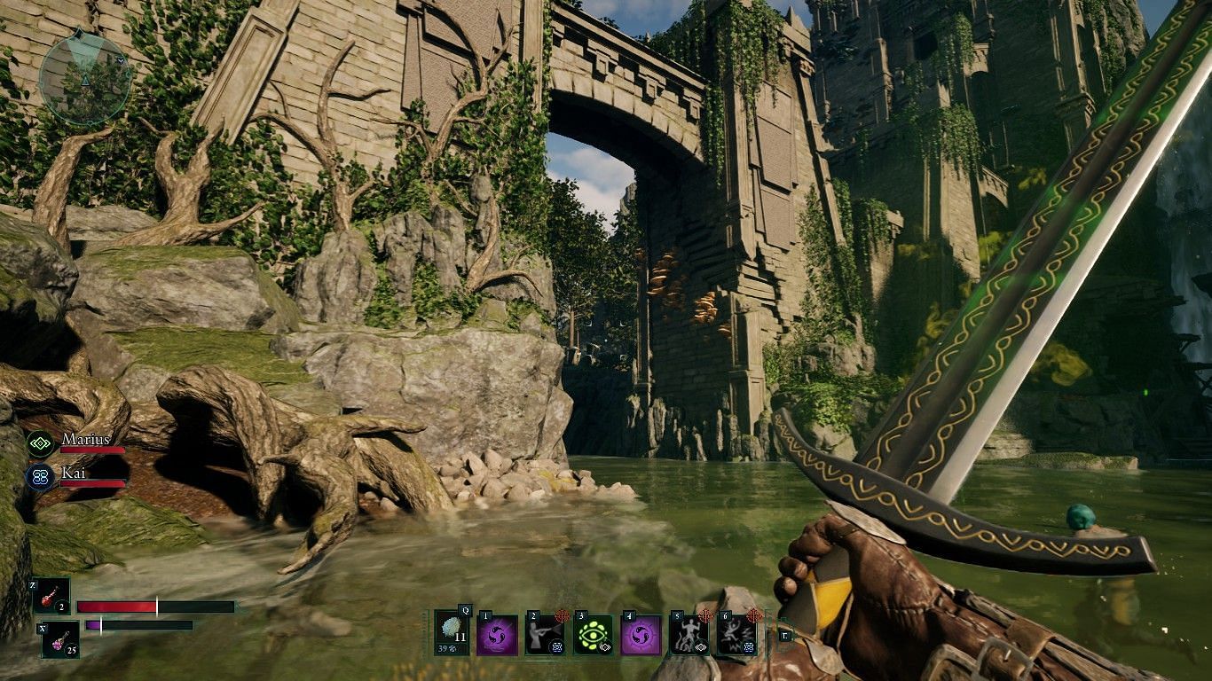 This is the broken Pargrun Wall (Image via Sportskeeda || Obsidian Entertainment)