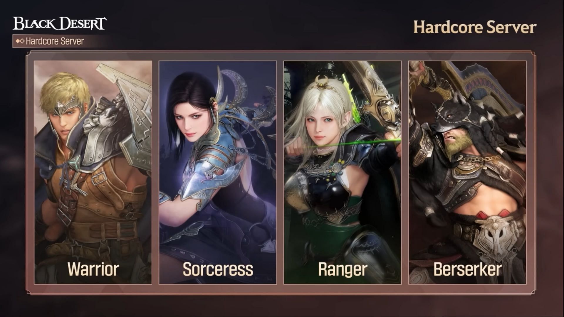 It all begins with the original four classes on Black Desert&#039;s Hardcore servers (Image via Pearl Abyss)