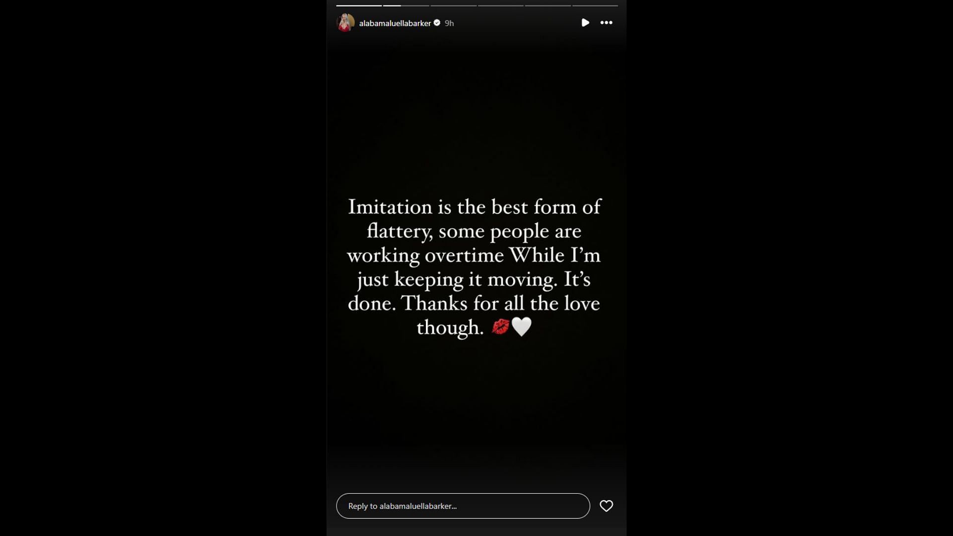 Alabama Barker allegedly responded to Bhad Bhabie&#039;s reel. [Image via Instagram/@alabamaluellabarker]