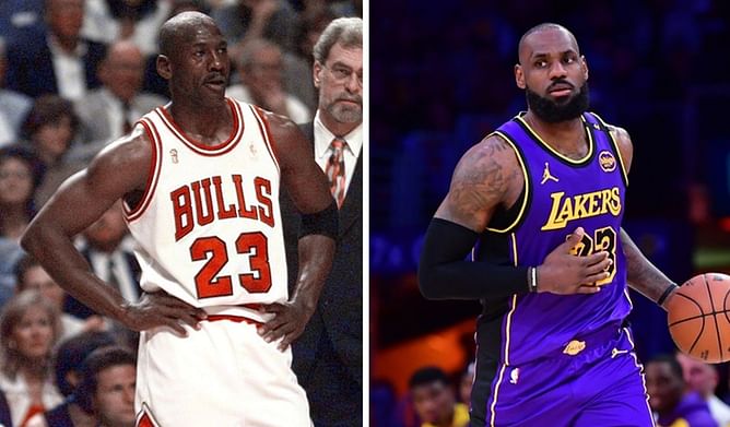 "Gonna force him to say LeBron is the GOAT" - NBA fans react to Michael Jordan's AI claiming 62-year-old Bulls GOAT could defeat Lakers star