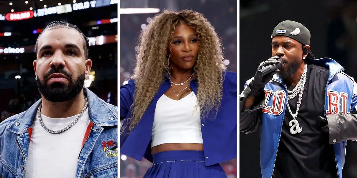 Drake (left), Serena Williams (center), Kendrick Lamar (right), Sources: Getty