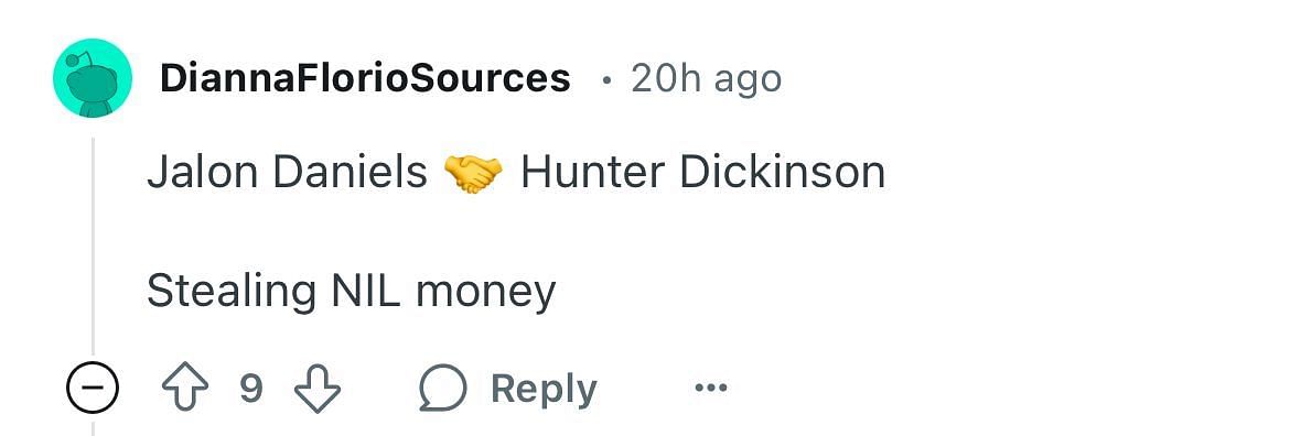 A comment compares Harris Dickinson to Kansas football player Jalon Daniels