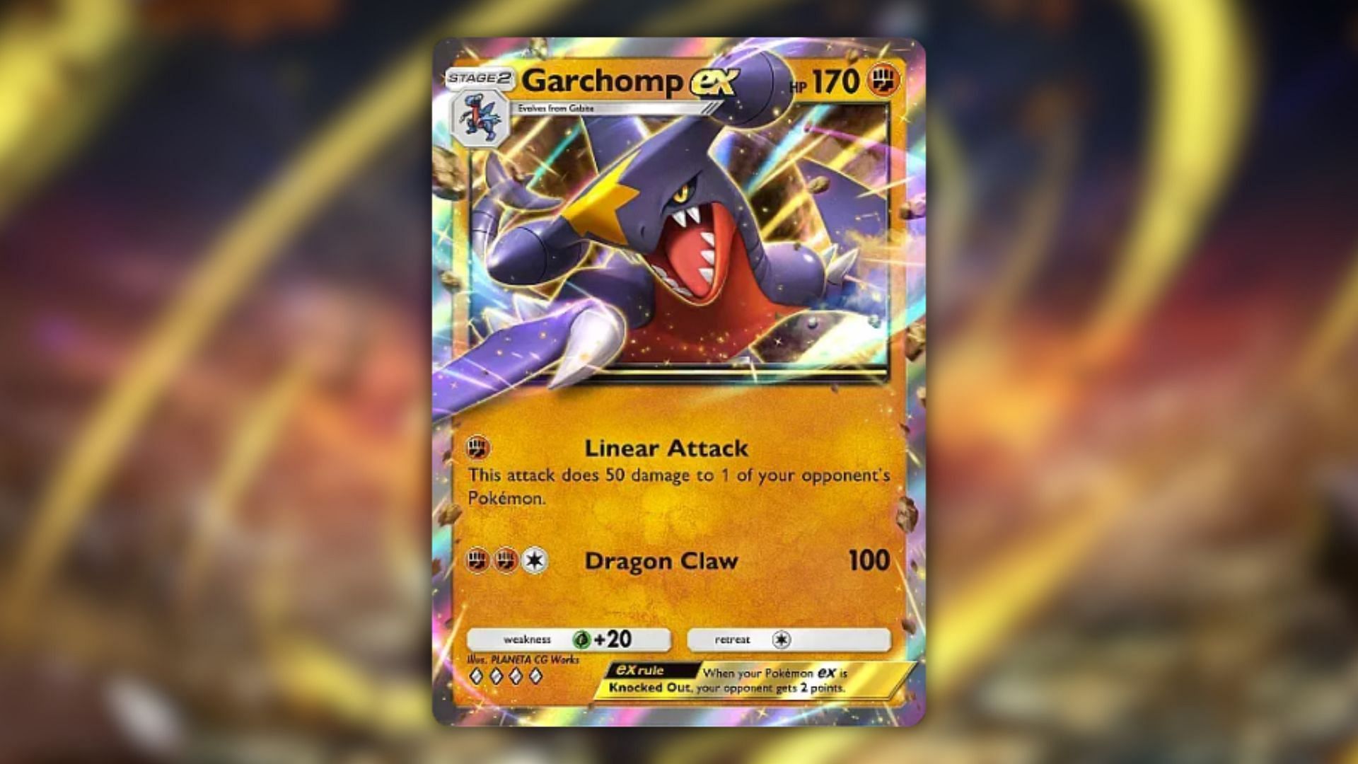 Garchomp ex as seen in the Triumphant Light expansion (Image via The Pokemon Company)