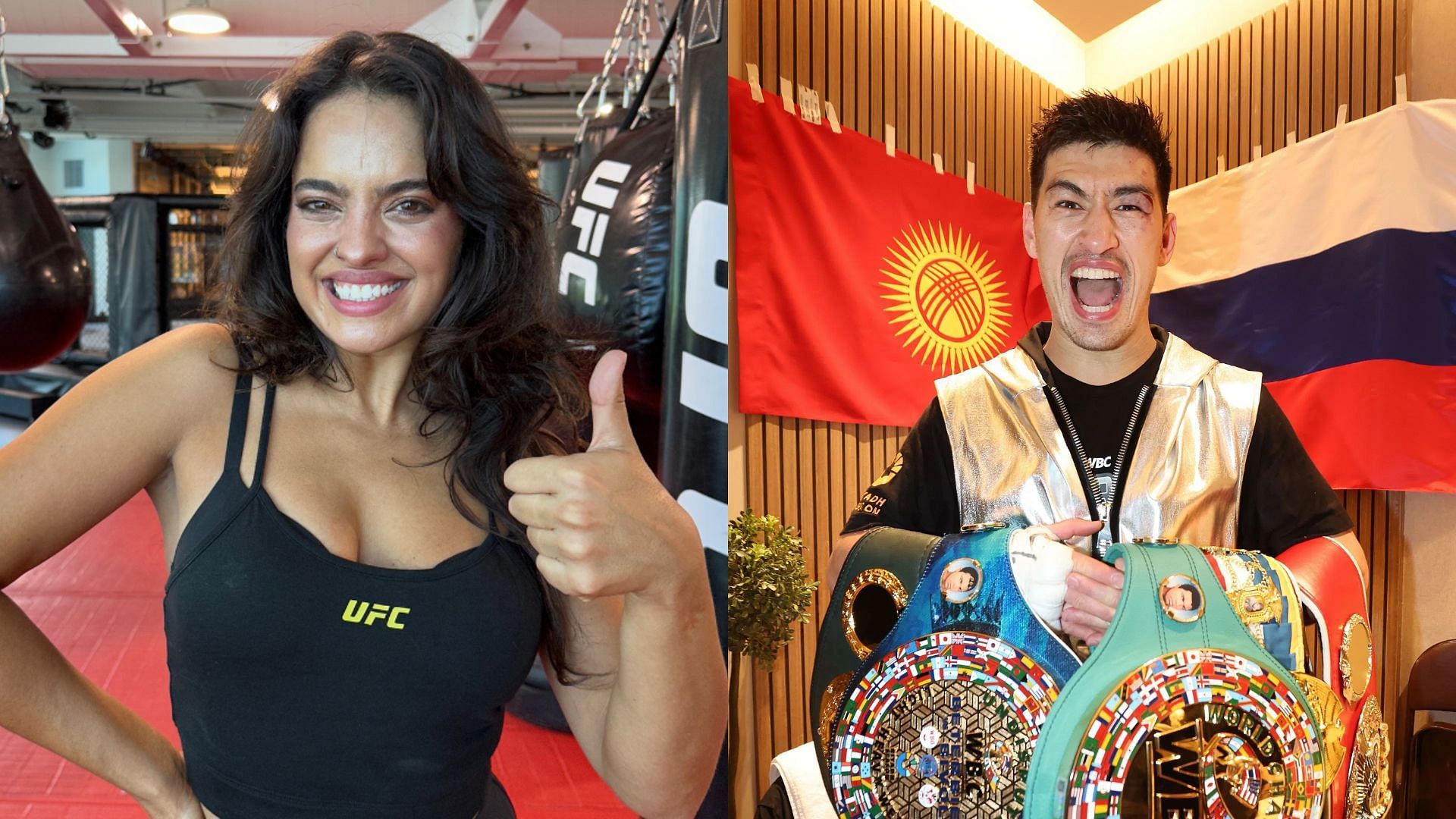 Nina-Marie Daniele (left) has reacted following Dmitry Bivol