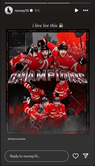 Sarah Nurse's IG story (Credit: IG/@nursey16)