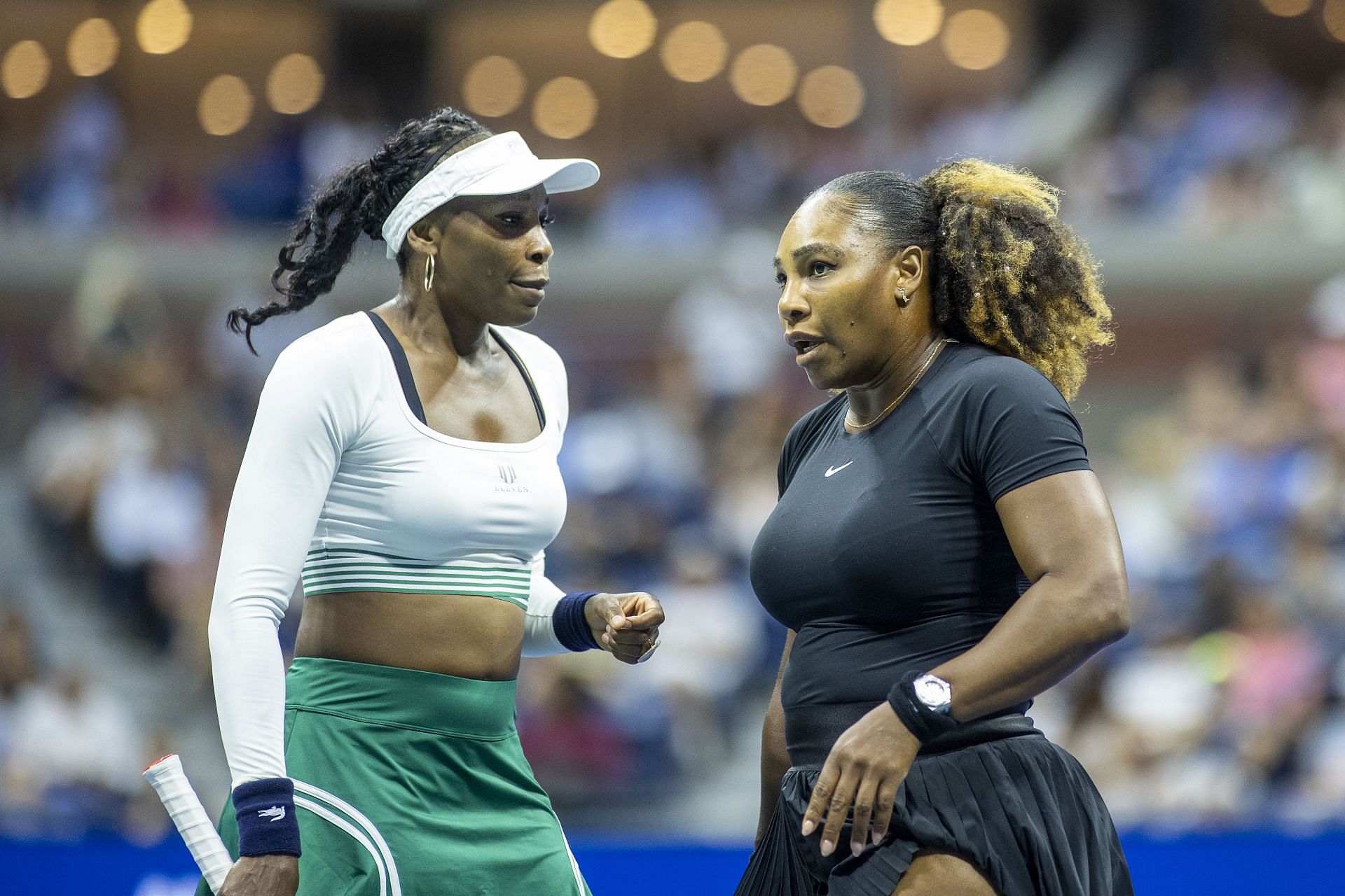 Venus Williams and Serena Williams pictured at the 2022 US Open | Image Source: Getty