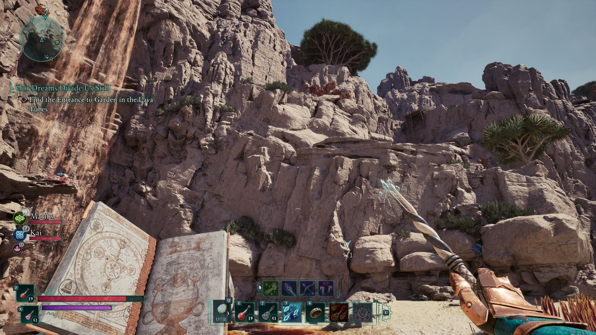 You&#039;ll find rocks to climb to the right of the waterfall (Image via Obsidian Entertainment)