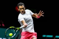 Felix Auger-Aliassime of Canada plays a forehand in his Men's Singles First Round match against Andrea Vavassori of Italy during day three of the ABN AMRO Open - Source: Getty