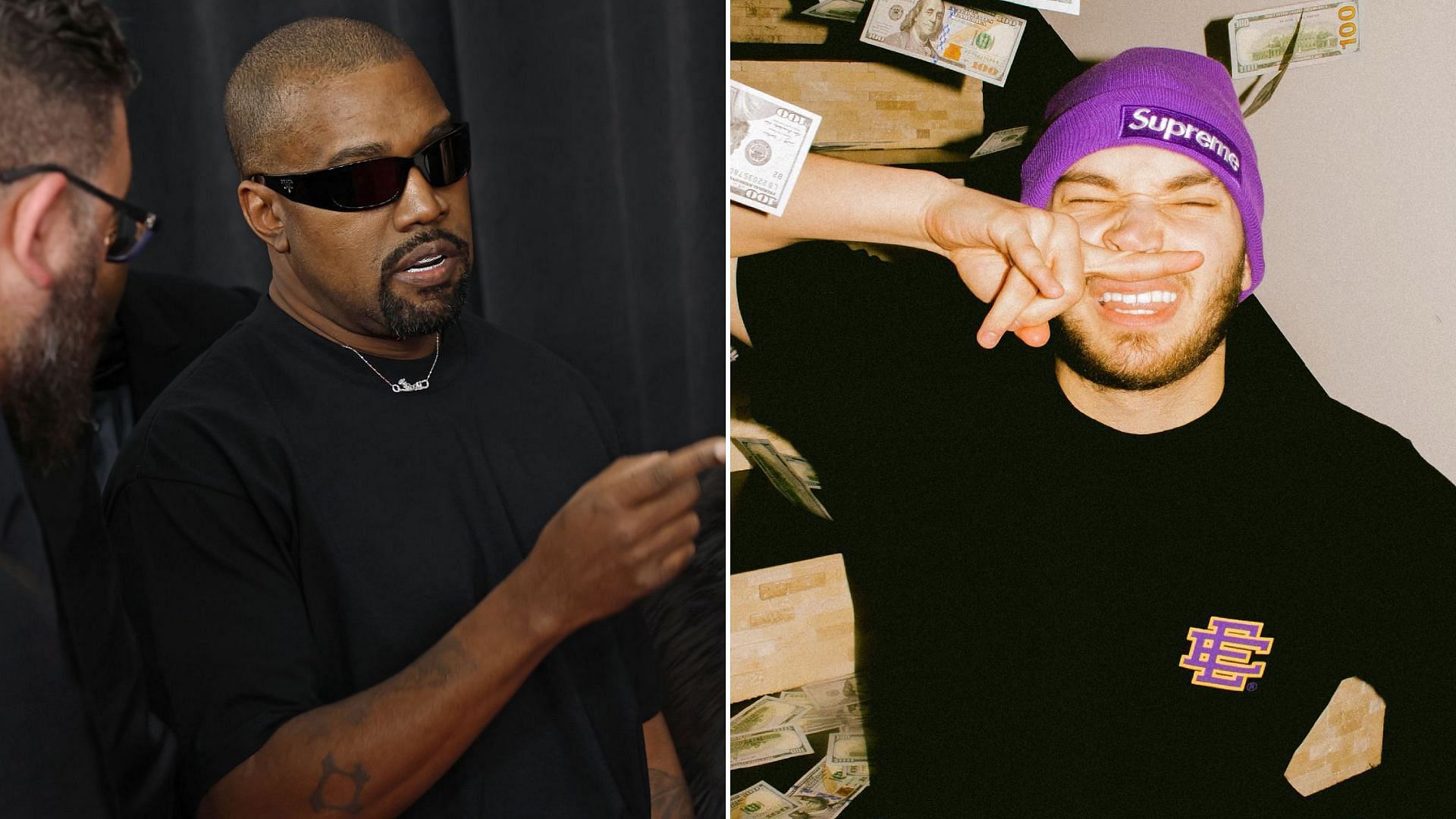 Adin Ross claims Kanye West needs to get help for his mental health after controversy (Image via Frazer Harrison/Getty Images, Adin Ross/Instagram)