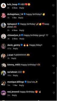 Birthday wish comments for Natasha Cloud