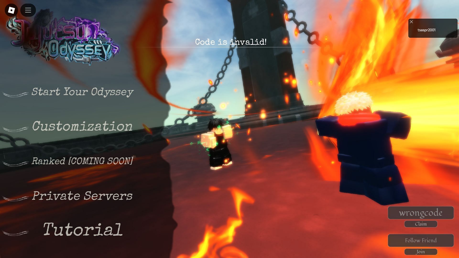 Avoid typos while using codes (Image via Roblox)