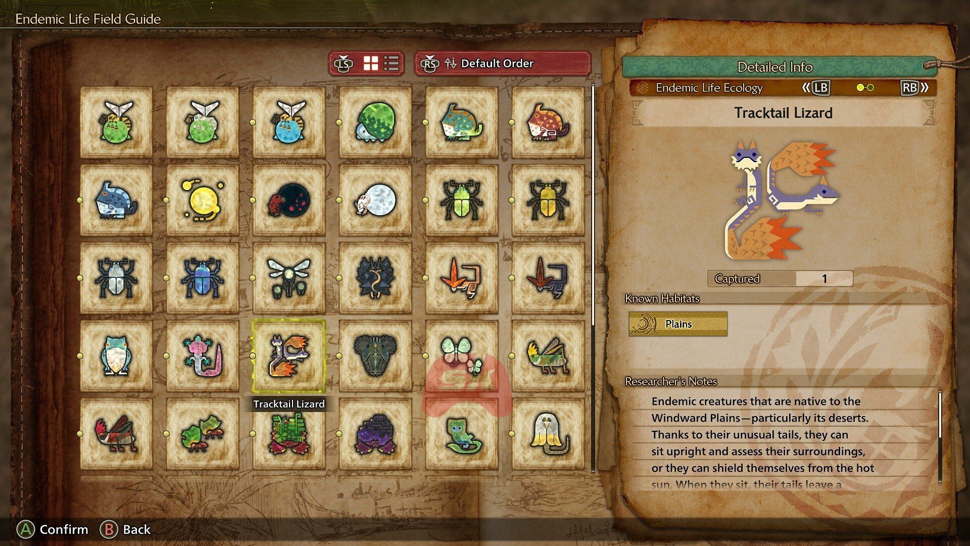 Tracktail Lizards in Monster Hunter Wilds are categorized as Endemic Life in the Field Guide of the game (Image via Sportskeeda Gaming, Capcom)