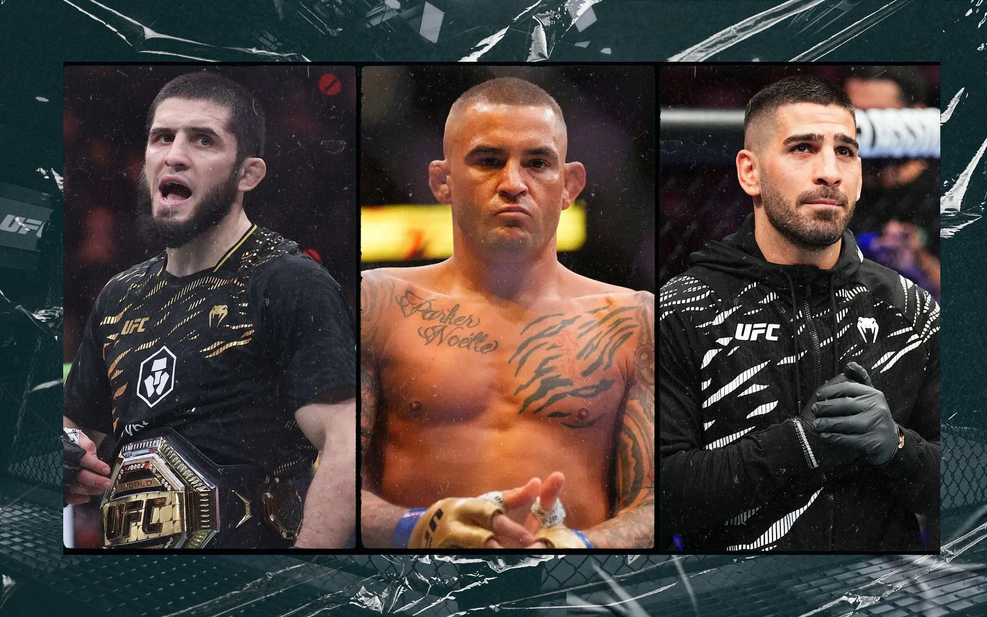 UFC analyst weighs in on potential fight for Dustin Poirier (center). [Images courtesy: Getty Images