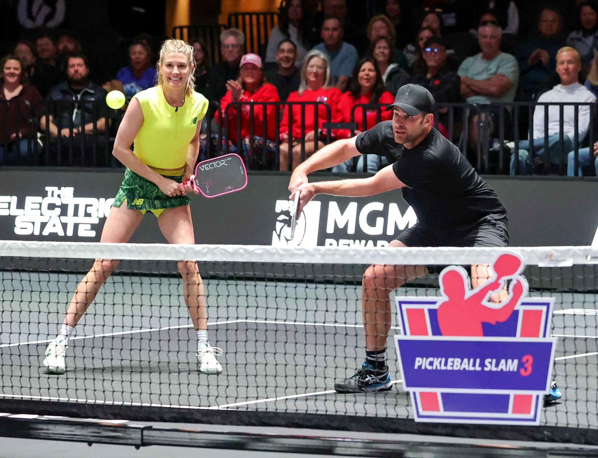 Andy Roddick and Eugenie Bouchard joined forces for doubles at Pickleball Slam 3 | Image Source: Getty