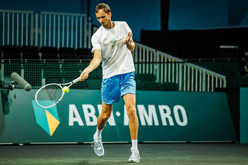 Medvedev pictured at the 2025 ABN AMRO Open in Rotterdam - Image Source: Getty