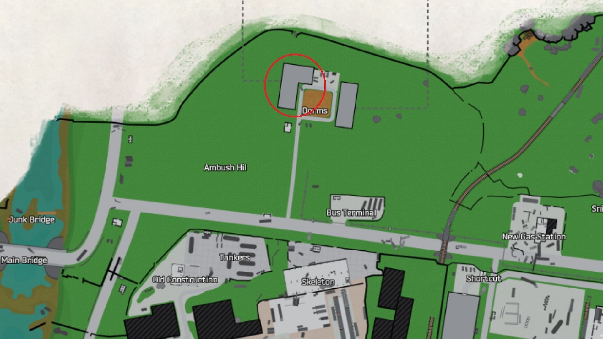 The Three-Story Dorms on Customs (Image via Battlestate Games, mapgenie.io)