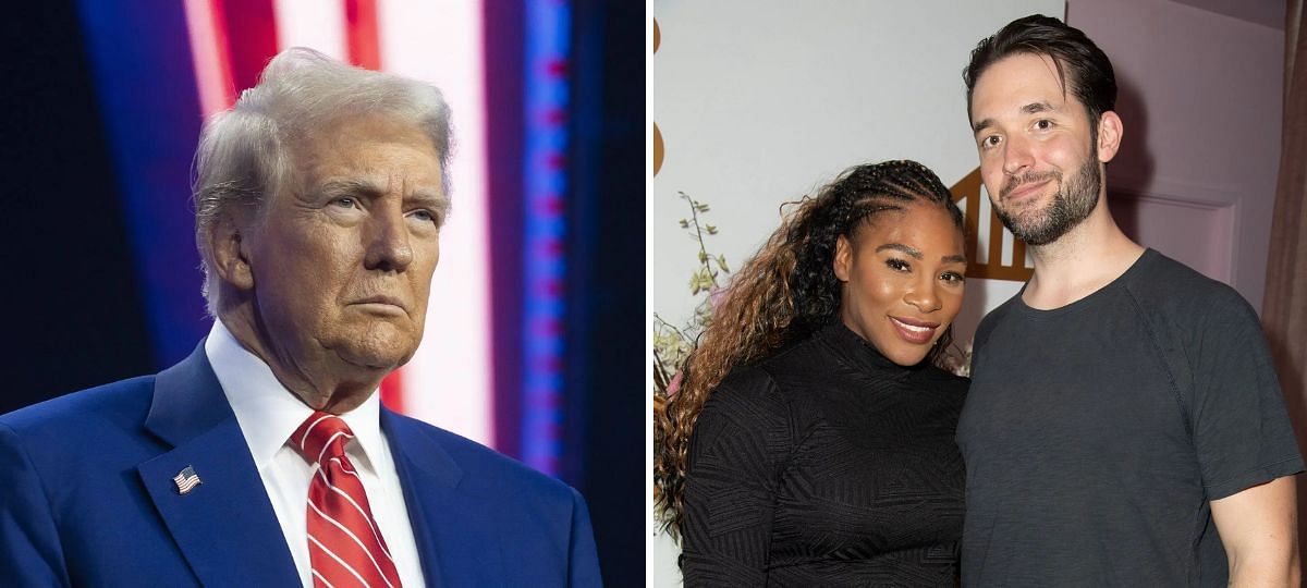 Donald Trump (L), Serena Williams and Alexis Ohanian (R) [Image source: Getty]