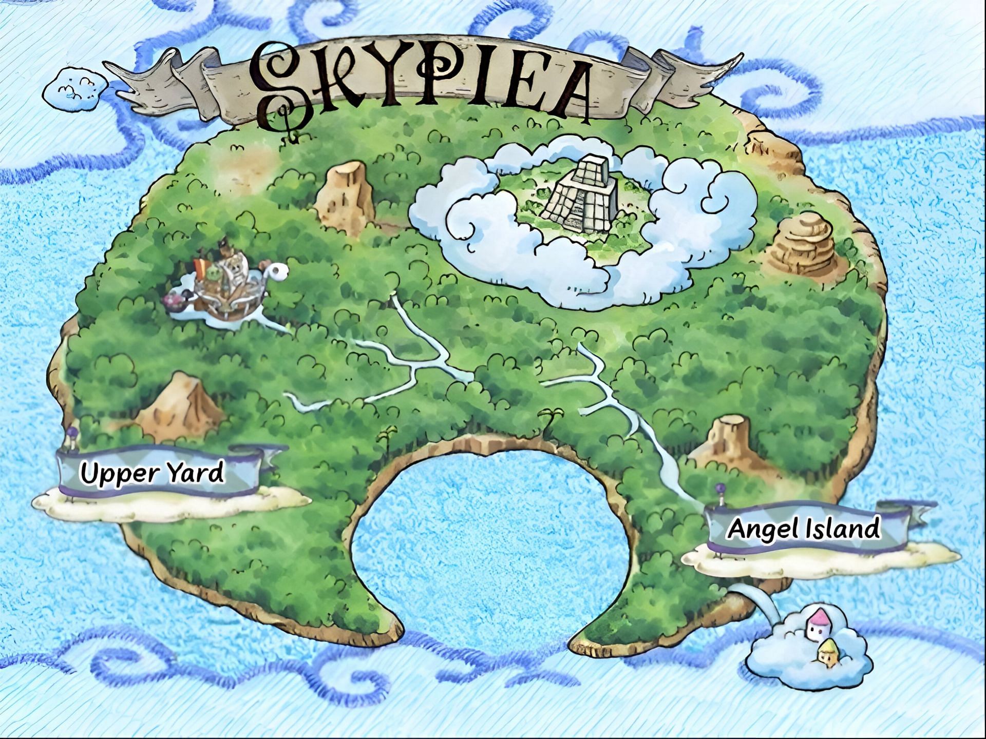 Skypiea Island as seen in the anime (Image via Toei Animation)