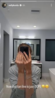 Screengrab of Nelly Korda's Instagram story (@nellykorda)